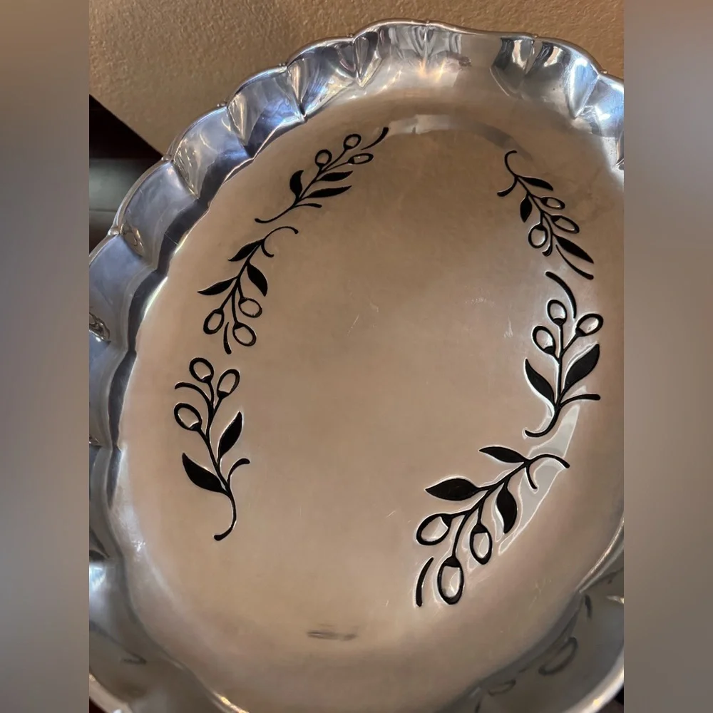 Lenox En Provence 3-Pc Chip & Dip Serving Set Olive 19” Discontinued - NEW